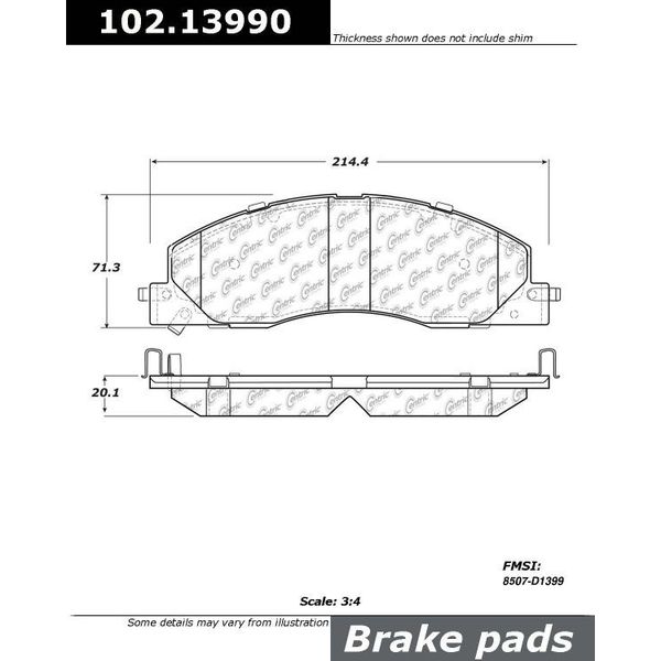 Centric Parts CTEK Metallic Brake Pads, 102.13990 102.13990
